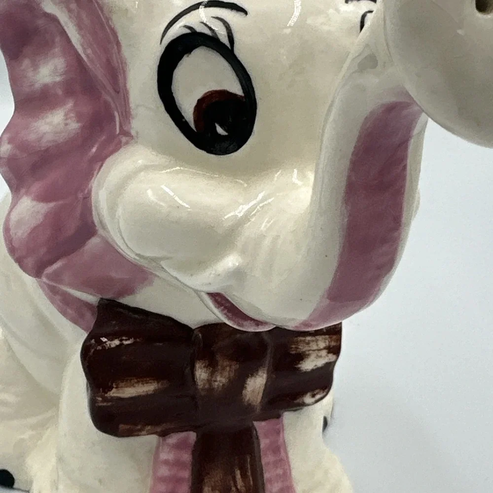 VTG Ceramic Elephant‎ Watering Pitcher Jug Planter Pink Bow Cute Sprinkler Spout